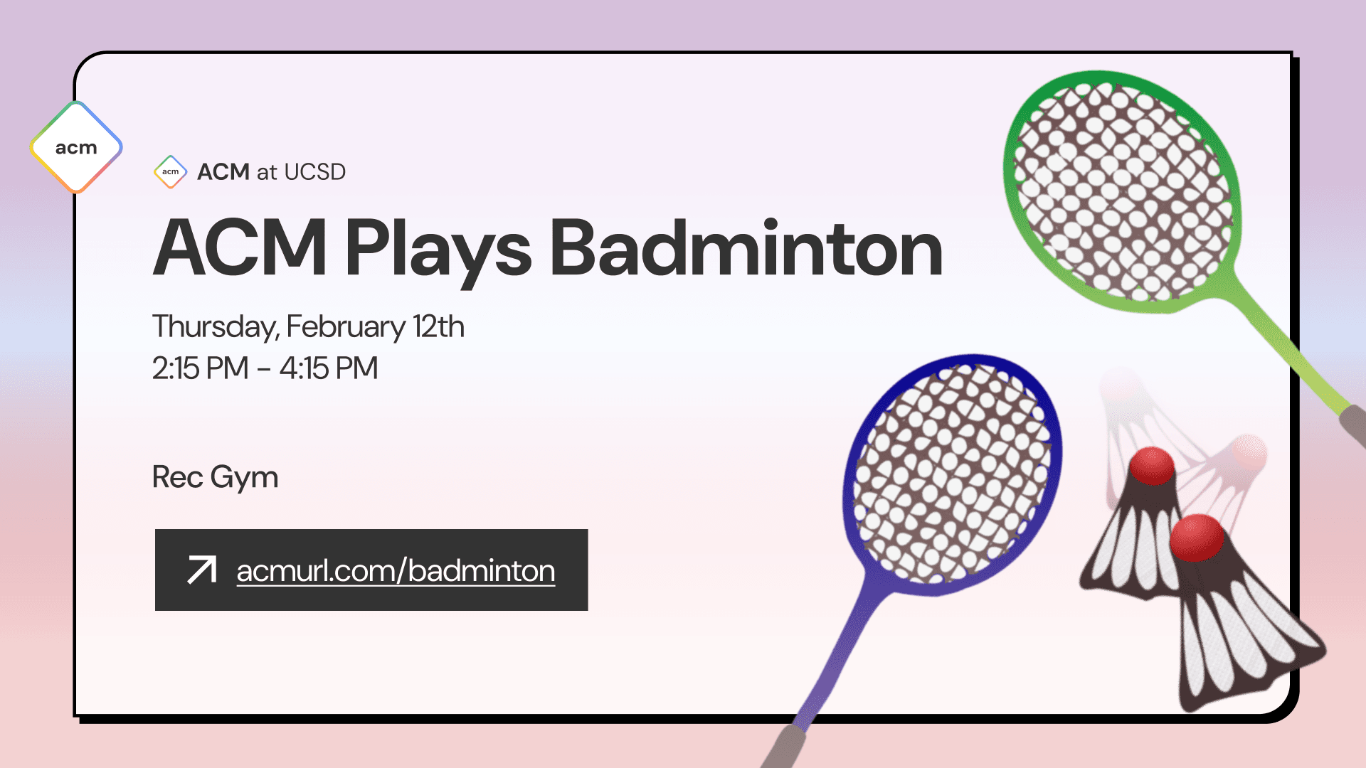 ACM Plays Badminton cover image